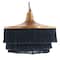 Hello Honey® 16" Charcoal Metal Pendant Light with Fringe